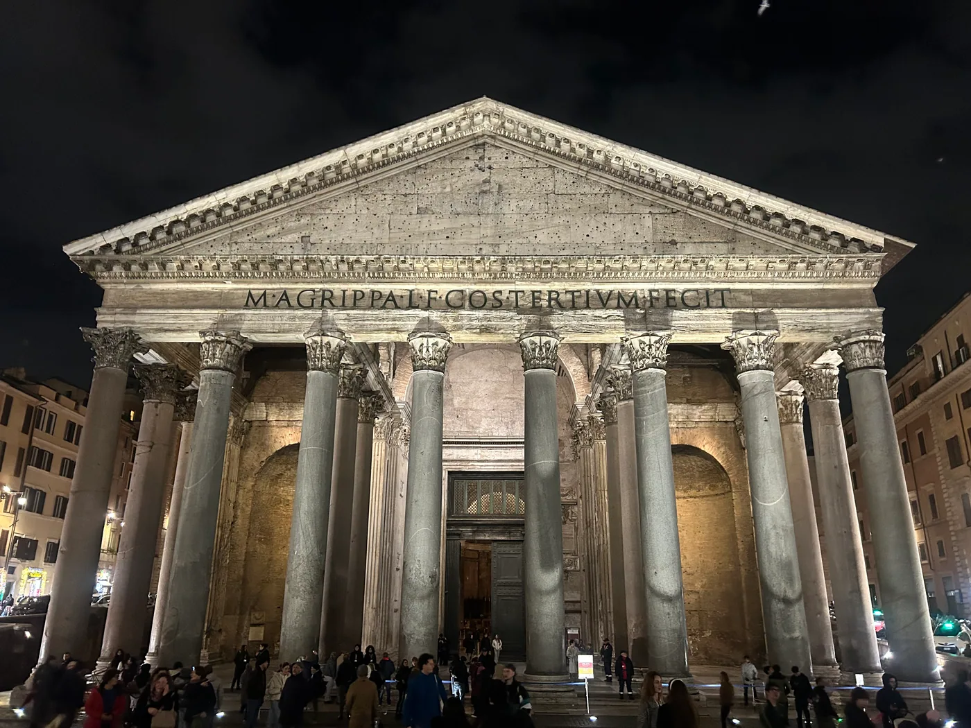 Sara's original photo of the Pantheon in its square in Rome